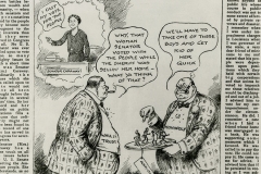 Image of political cartoon featuring Senator Hattie Caraway