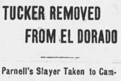 Tucker Removed from El Dorado newspaper headline, 1903-08-11