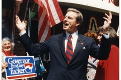 Jim Guy Tucker stands for campaign supporters