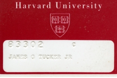 Jim Guy Tucker's identification card for Harvard University Jim Guy Tucker's identification card for Harvard University