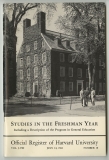 "Studies in the Freshman Year: Official Register of Harvard University"