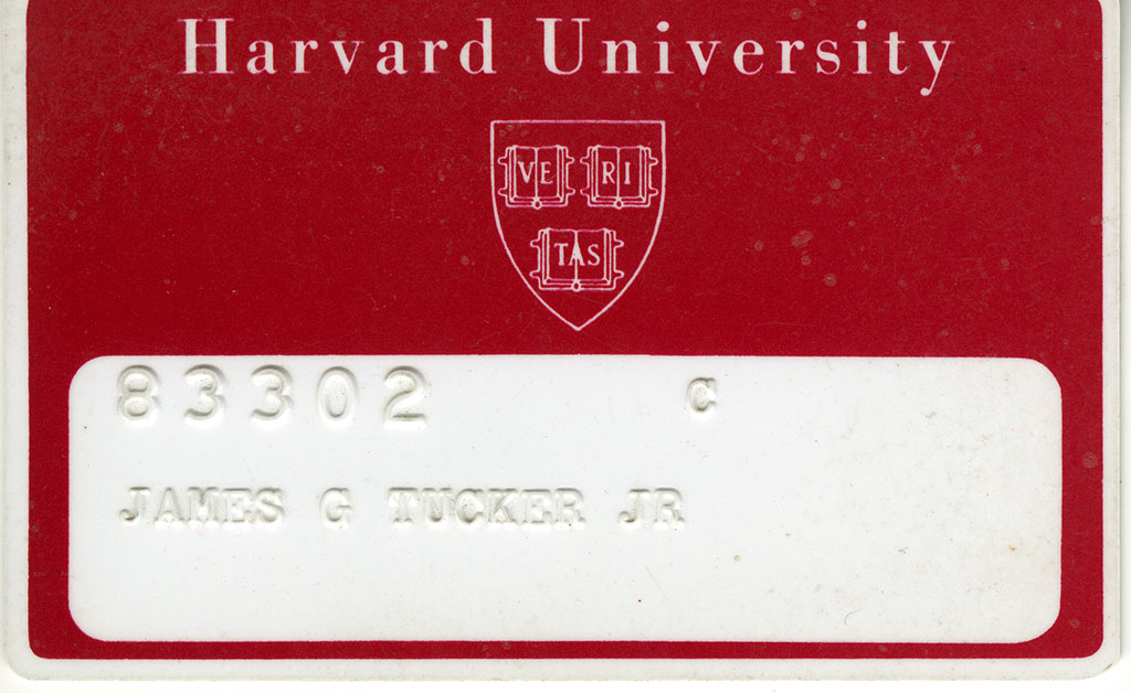 Jim Guy Tucker's identification card for Harvard University Jim Guy Tucker's identification card for Harvard University