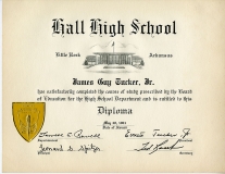 Jim Guy Tucker's Hall High School diploma