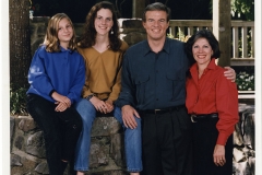 Tucker family photo, ca. 1991-1992. From left to right: Sarah, Anna, Jim Guy, and Betty.