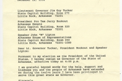 Governor Bill Clinton resignation letter