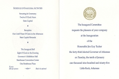 Jim Guy Tucker governor inauguration invitation (inside)