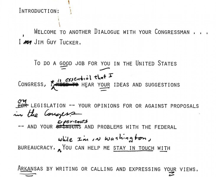 Transcript from introduction of Dialogue with Your Congressman