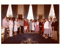 Members of the National Advisory Council of the White House Conference on Families gather in the Oval Office at the White House on 1979 July 20.