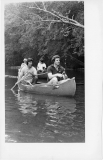 Jim Guy Tucker and Bob Fisher from Conway on boat in Cadron Creek