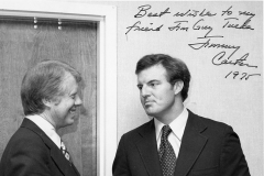 Jim Guy Tucker speaking with Jimmy Carter
