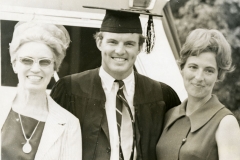 Jim Guy Tucker with Willie Maude Tucker and Carol Foreman at his graduation from University of Arkansas School of Law