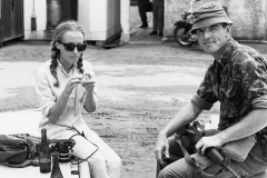 Jim Guy Tucker with Catherine Leroy, photojournalist, in Da Nang, Vietnam
