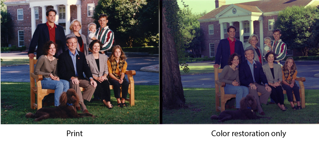 Print versus color restoration (without levels adjusted)