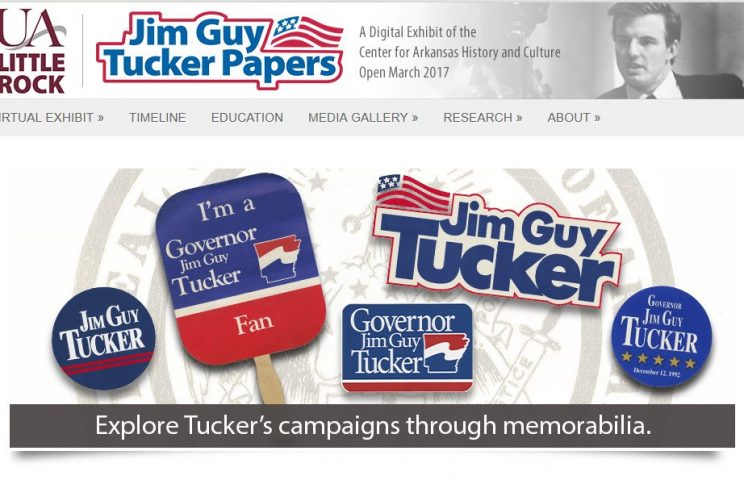 Screenshot of Jim Guy Tucker Papers exhibit home page