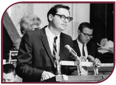 Black and white photograph of Cal Ledbetter presiding over the Arkansas House of Representatives