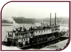 Black and white photograph of the Steamboat Ozark Queen on the White River