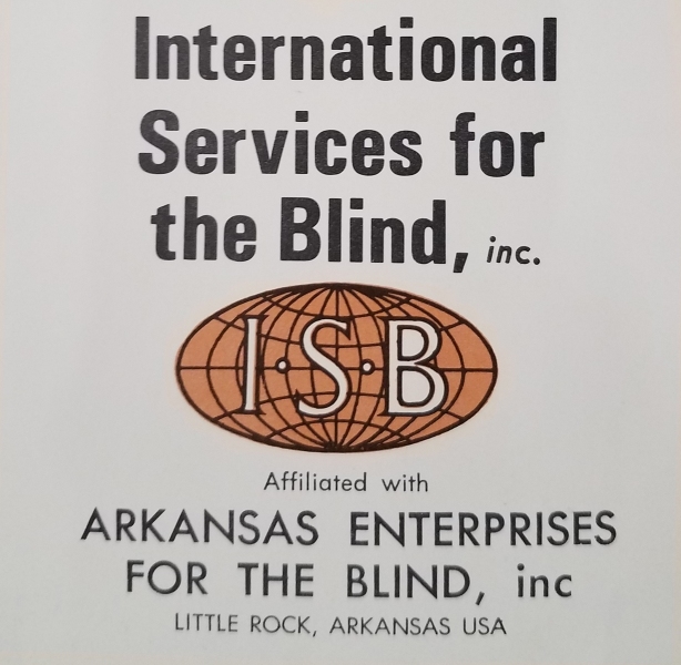 International Services for the Blind logo,  1971