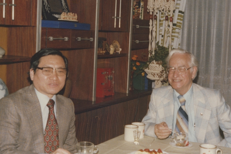 Roy Kumpe in Seoul, Korea with Yong Bong Park, 1979